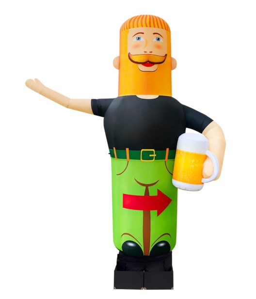 Inflatable waving man 340 cm street advertising waving bearded man
