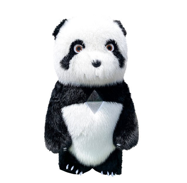 Inflatable panda costume with long fur 240 cm for animators