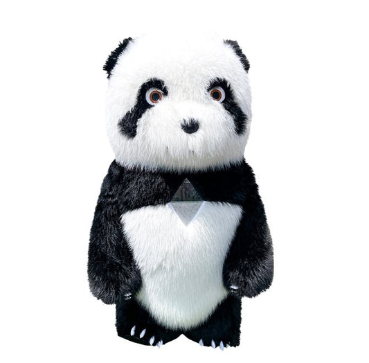 Inflatable panda costume with long fur 240 cm for animators