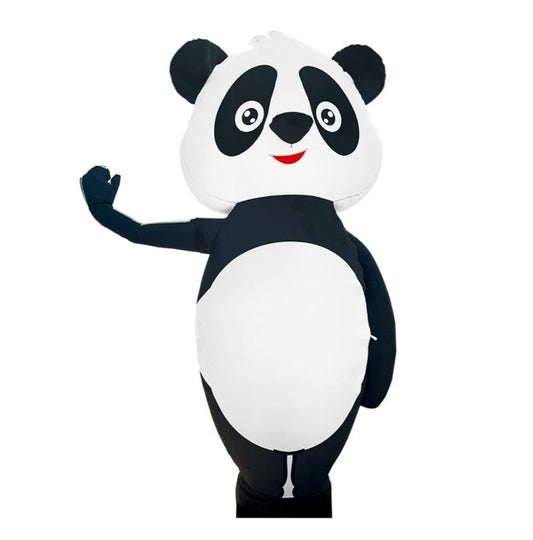 Inflatable waving panda man 340 cm with fan and lighting for outdoor advertising