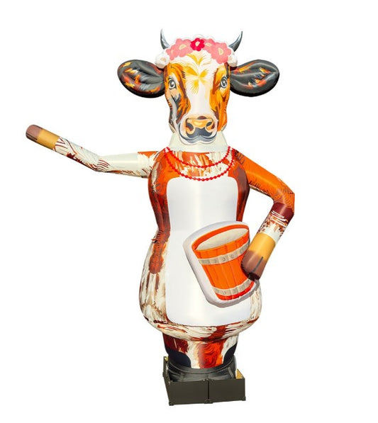 Inflatable cow with arms 340 cm for outdoor advertising of a dairy store