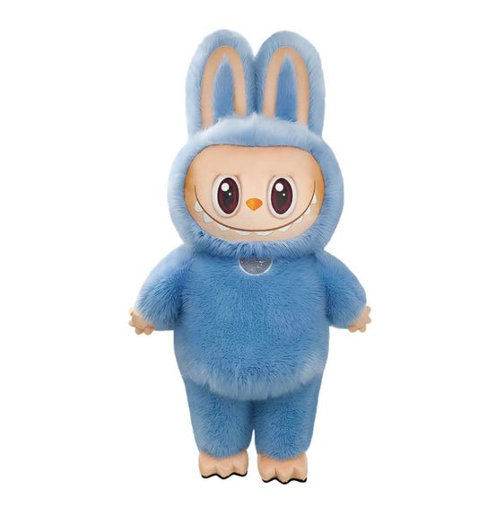Inflatable Lobubu costume 240 cm with long fur, fan and battery
