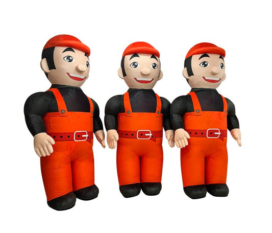 Inflatable Mario Builder Costume for Animators 2.4 Meters