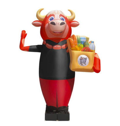 Inflatable bull aeromen 340 cm for outdoor advertising of a grocery store