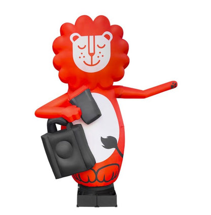 Inflatable waving lion with bags 3.4 meters for outdoor grocery store advertising, built-in fan