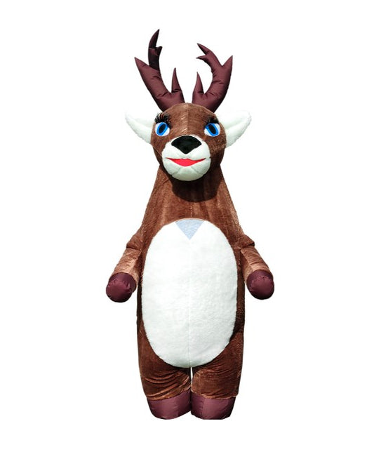 Inflatable plush deer costume, fan and battery, height 260 cm