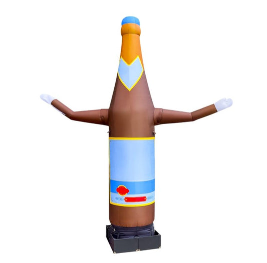 Inflatable waving man bottle 340 cm high with fan for outdoor advertising