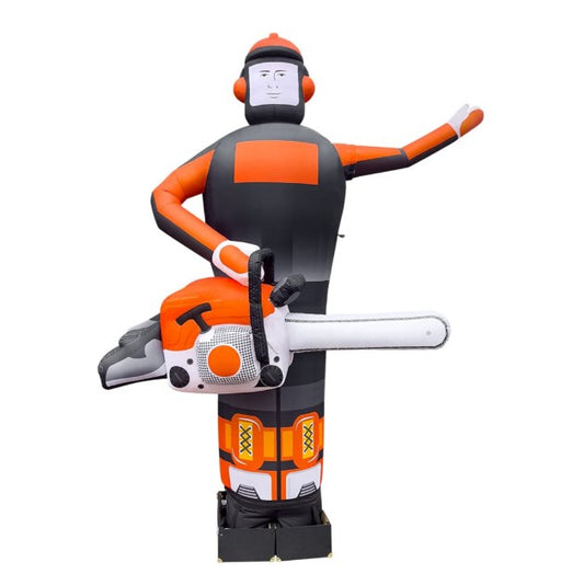 Inflatable man - "With a chainsaw"