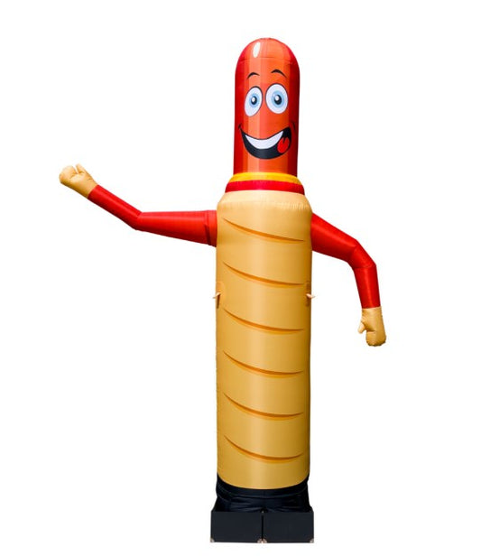 Inflatable character waving hand, Hot dog 340 cm with fan and backlight for outdoor fast food advertising