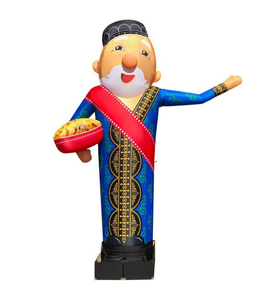 Inflatable waving man 340 cm for street advertising of an Uzbek restaurant