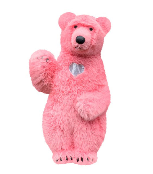 Inflatable pink bear costume 2600 mm for entertainers and events
