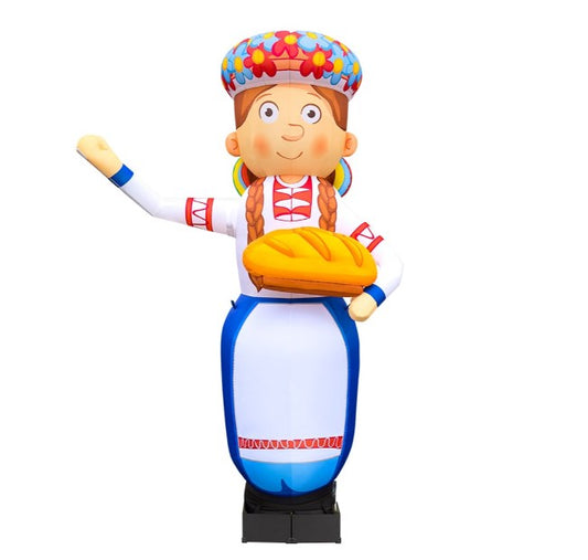 Inflatable Ukrainian aeroman 340 cm with bread for outdoor advertising of a grocery store
