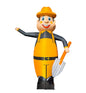 Inflatable hand fan 340 cm for outdoor advertising of garden centers with movable arms and built-in fan