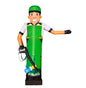 Inflatable figure Car Washer 340 cm in a light green suit with a fan outdoor advertising