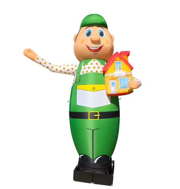 Advertising inflatable man 340 cm for street advertising of a plumbing store