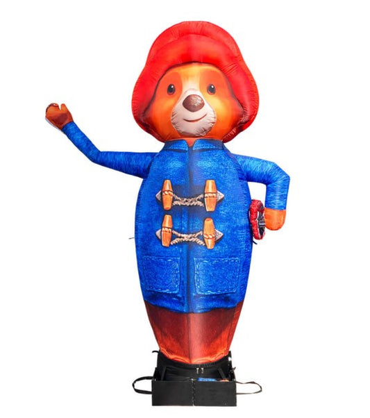 Inflatable waving bear character 340 cm with fan and lights for coffee shop