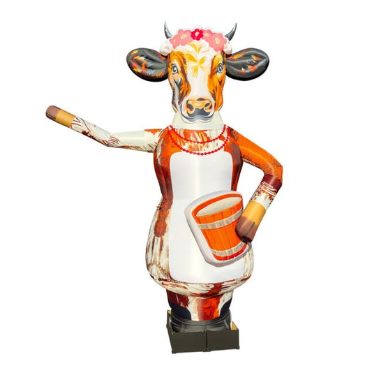 Inflatable cow with arms 340 cm for outdoor advertising of a dairy store