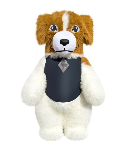 Inflatable fluffy dog costume with fan and battery 260 cm