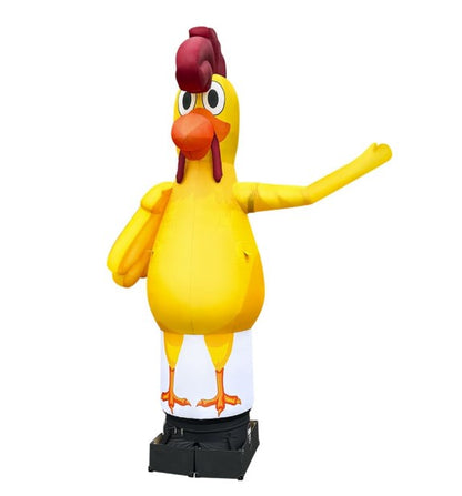 Inflatable waving rooster 3.4 meters for outdoor advertising of meat and food stores, built-in fan