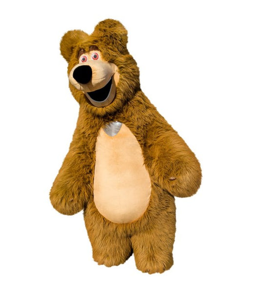 Inflatable bear costume with long fur 2600 mm for entertainers and events
