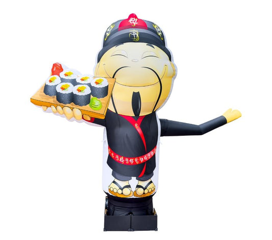 Inflatable sushi chef figure 340 cm with fan for outdoor advertising of sushi bar