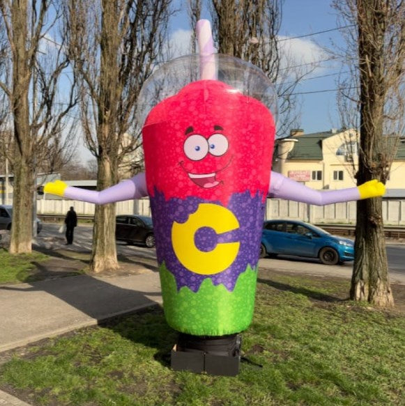 Inflatable advertising character Cup 340 cm with air blower for outdoor advertising of coffee shop