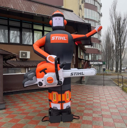 Inflatable man - "With a chainsaw"