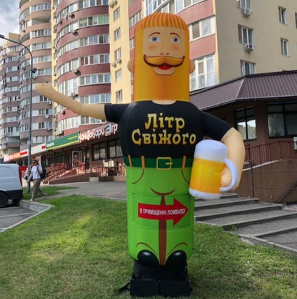 Inflatable waving man 340 cm street advertising waving bearded man
