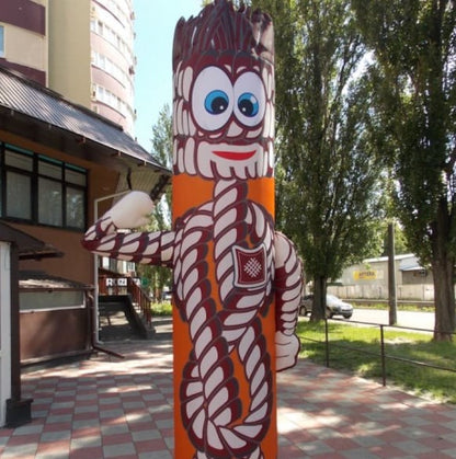 Inflatable aeroman 340 cm with fan for outdoor advertising of a fastening and rope store