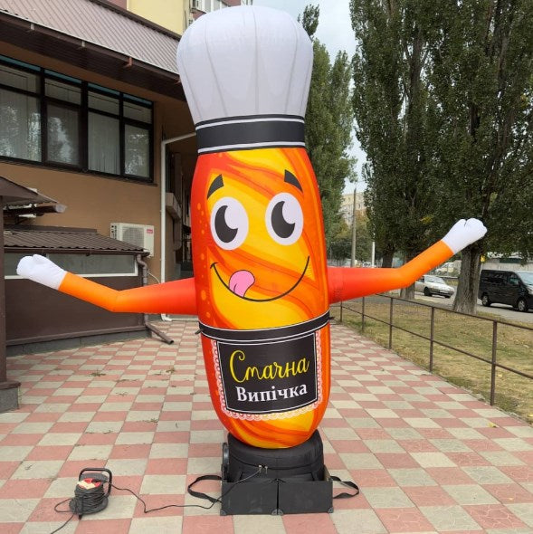 Inflatable loaf of bread with hands 340 cm for outdoor advertising of bakery and bread shop