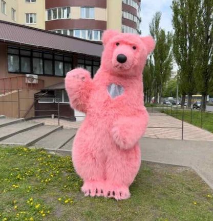 Inflatable pink bear costume 2600 mm for entertainers and events