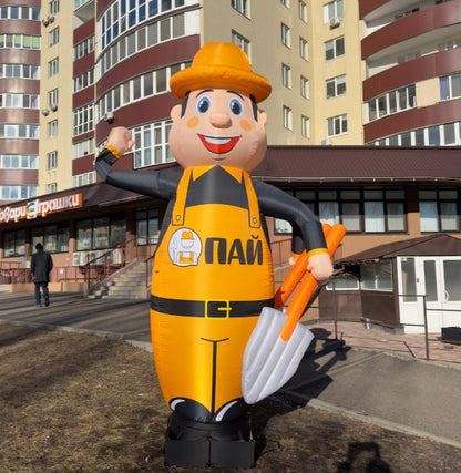 Inflatable hand fan 340 cm for outdoor advertising of garden centers with movable arms and built-in fan
