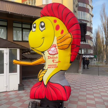 Inflatable fish aeromen 340 cm for outdoor advertising of fish shop