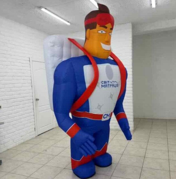 Inflatable promotional character costume with fan and battery 2.6 meters