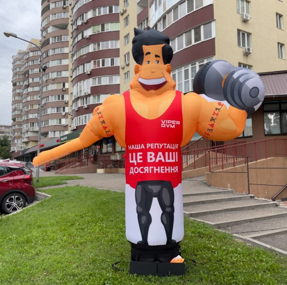 Inflatable athlete aeroman 340 cm for outdoor gym advertising