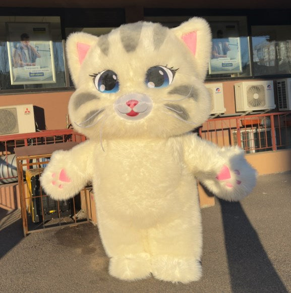 Inflatable cat costume 260 cm for animator with 4-hour battery and 60 W fan