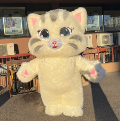 Inflatable cat costume 260 cm for animator with 4-hour battery and 60 W fan