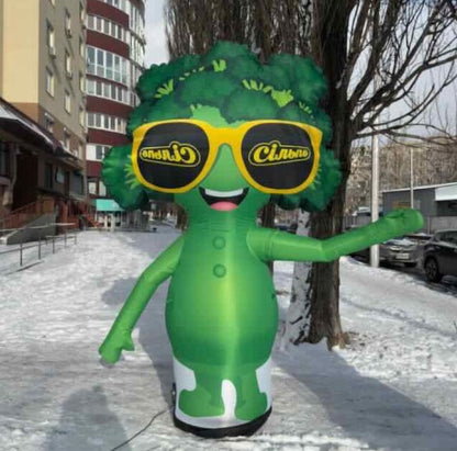 Inflatable broccoli 3.4 meters with fan for outdoor advertising of grocery store