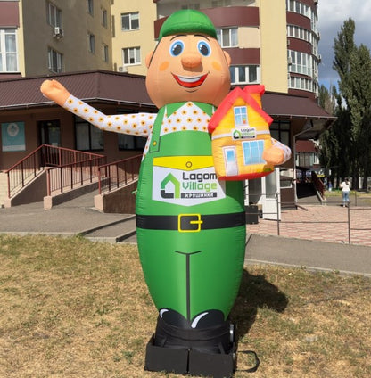 Advertising inflatable man 340 cm for street advertising of a plumbing store