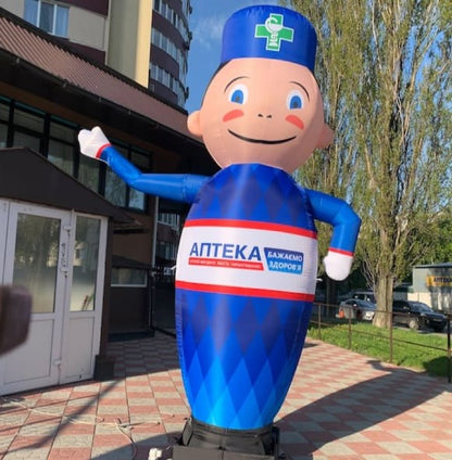 Inflatable figure Pharmacist 340 cm with waving arms for pharmacy outdoor advertising