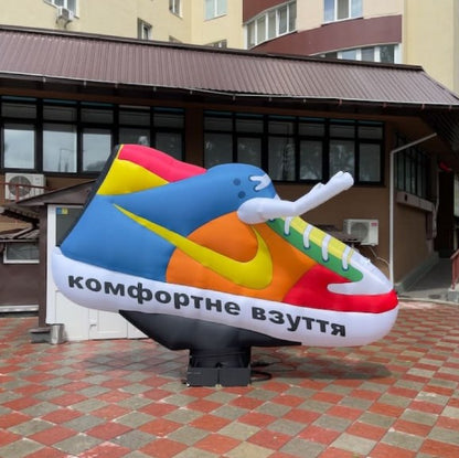 Inflatable airman in the form of a sneaker 340 cm for advertising a shoe store