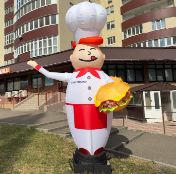 Inflatable advertising chef 340 cm with fan for cafes and catering