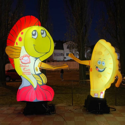 Inflatable fish aeromen 340 cm for outdoor advertising of fish shop