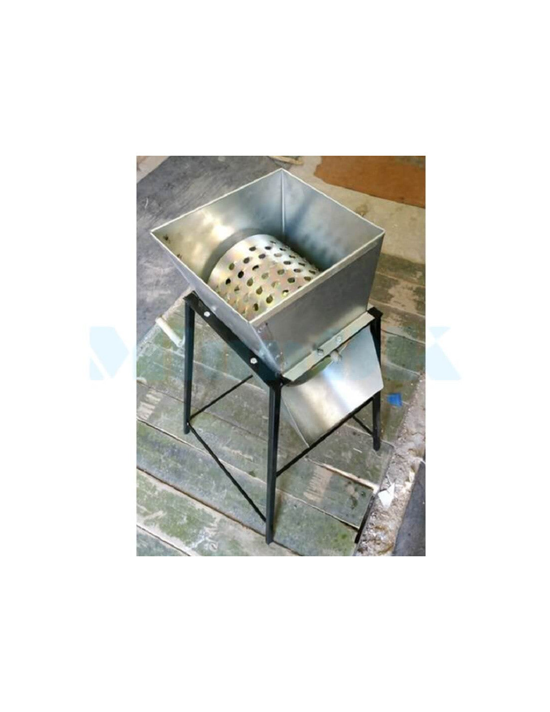 Ręczna przecinarka bębnowa Koza-Nova ze stali nierdzewnej z nogami (do warzyw, owoców, roślin okopowych)