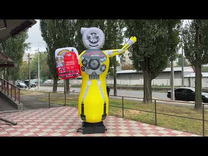 Inflatable figure Robot 340 cm with fan for outdoor advertising of auto parts and lubricants store