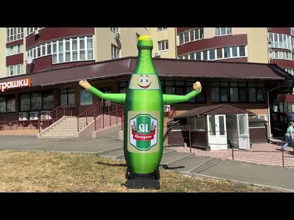 Inflatable bottle 340 cm with fan for outdoor advertising of a beverage store