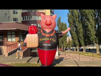 Inflatable pig aeroman 340 cm for outdoor advertising of a butcher shop