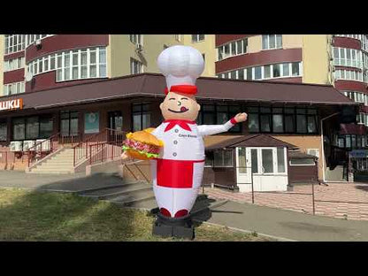Inflatable advertising chef 340 cm with fan for cafes and catering