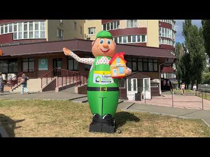 Advertising inflatable man 340 cm for street advertising of a plumbing store