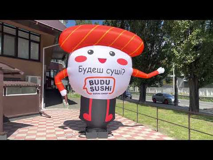Inflatable sushi figure 340 cm with fan for sushi bar advertising